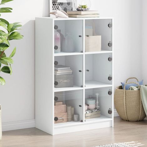 Aparador alto con puertas madera ingeniería blanco 68x37x109 cm vidaXL (1/5)