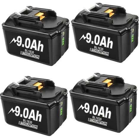 Batterie compatible avec Makita, capacité de 6Ah, 4 9.0Ah (1/2)