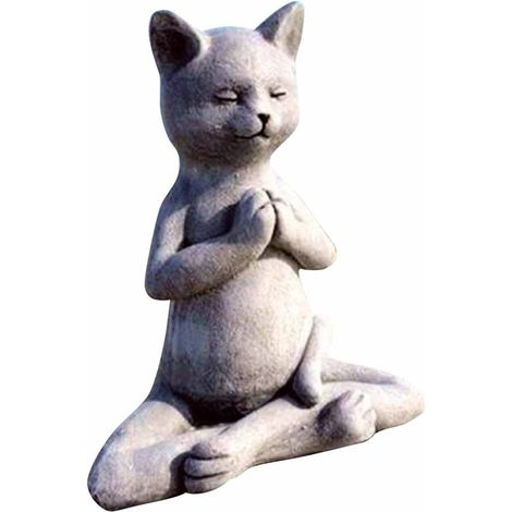 Statue Chien Méditation - Résine Extérieure - Pour Jardin Féerique et Mini-Jardin - 1 Pièce (1/5)