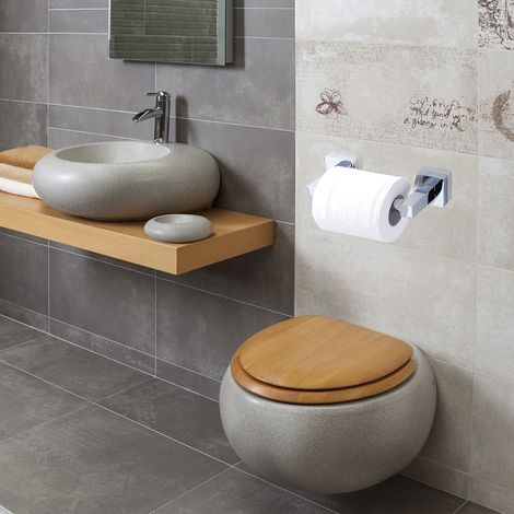 Porte-Rouleau de Papier Toilette Telescopique Electroplastique - Design Ergonomique (1/5)
