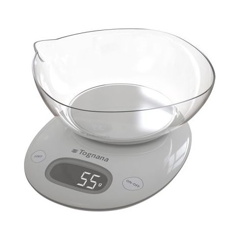 TOGNANA Bilancia Da Cucina Digitale Iridea Grigio 5 kg