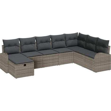 Maison Exclusive - Sofa Set mit Kissen mit Speicher Grau Poly-Rat