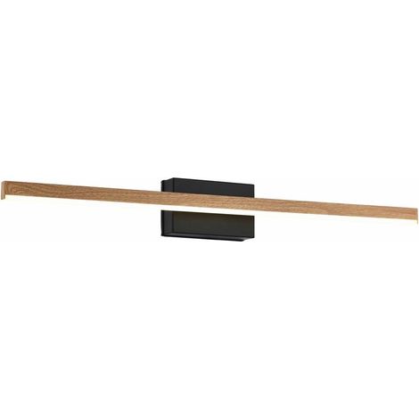 Applique murale Linea noir/bois 60cm LED 8W Reality IP44