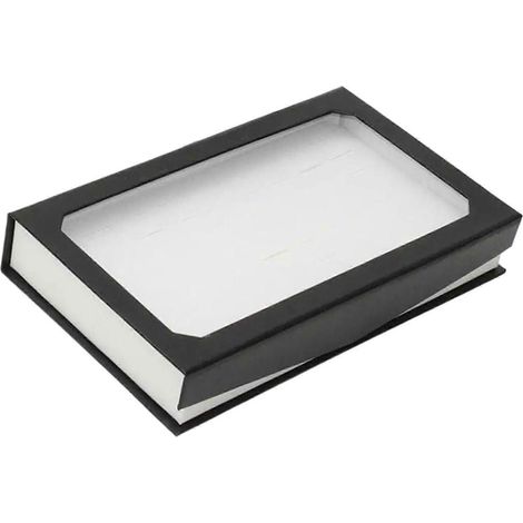 Présentoir à bagues, étagères pour boucles d'oreilles, cadeaux portables, rangement pour bijoux, boîte de rangement pour bagues, clous et boucles d'oreilles-White (1/5)