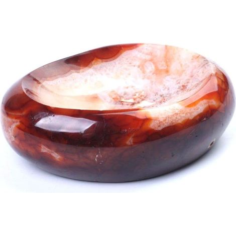 Porte-cendres en cristal d'agate rouge naturel for tabac et fumée de cigare Collections de la maison (1/5)