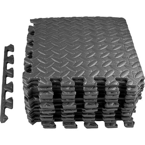 18 Pièces Tapis de Sport de Sol Salle de Fitness, Tatami Puzzle Protection Sol, Dalles en Mousse, Dalle Emboîtables, pour Matériel Gym Banc de Musculation Course Garage Piscine, 30cm x 30cm