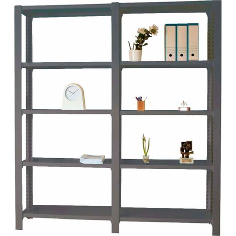 Estantería OFFICLICK 5/400 metal i+a antracita/antracita (1/2)