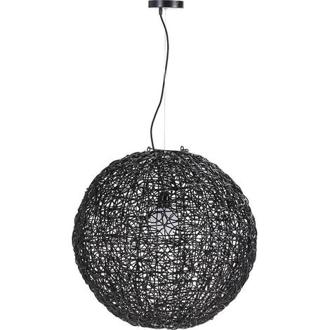 Suspension boule en rotin noir - noir (1/3)