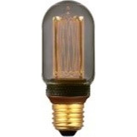 Lampadina decorativa tubolare smoke 4x11 cm filamento LED E27 nera