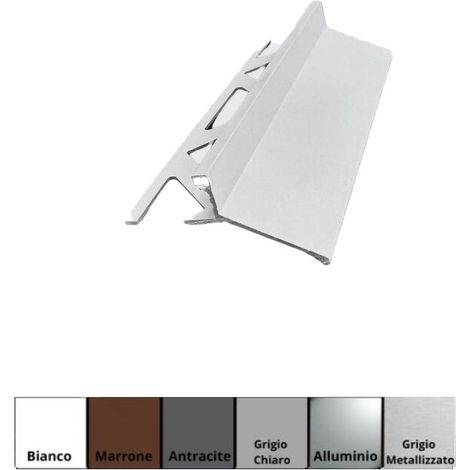 Gocciolatoio / Giunzione LINEA in Alluminio per Balconi e Terrazze - barra 2,7 metri : Finitura - ALLUMINIO NATURALE, Modello - GOCCIOLATOIO