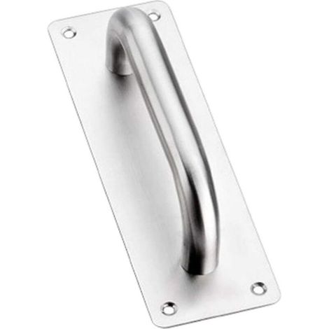 Poignée de porte coulissante carrée robuste en acier inoxydable avec plaque arrière pour portes de maison, de salle de bain et en bois (1/4)