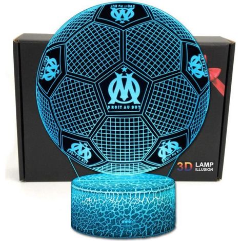 Football Forme 3D Illusion Optique Intelligent 7 Couleurs Led Night Light Lampe De Table Avec Câble D'Alimentation Usb Olympi[u2414] (1/4)