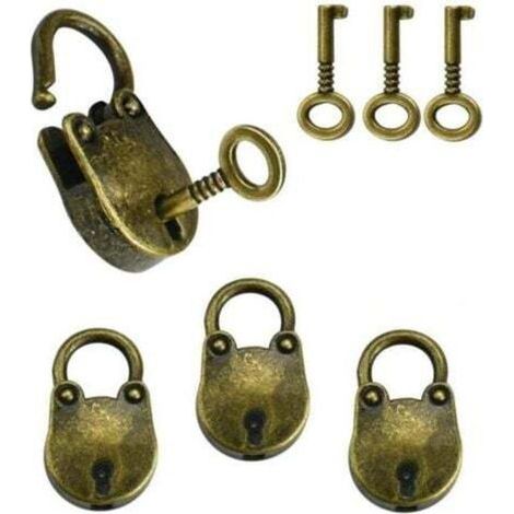 PCS Vintage Zinc Alloy Padlocks 35 x 21 cm Bear Shaped Rustproof Mini Vintage Padlocks with 6 Keys for Small Luggage, Luggage Boxes, Suitcases, Lockers, and Home (1/4)