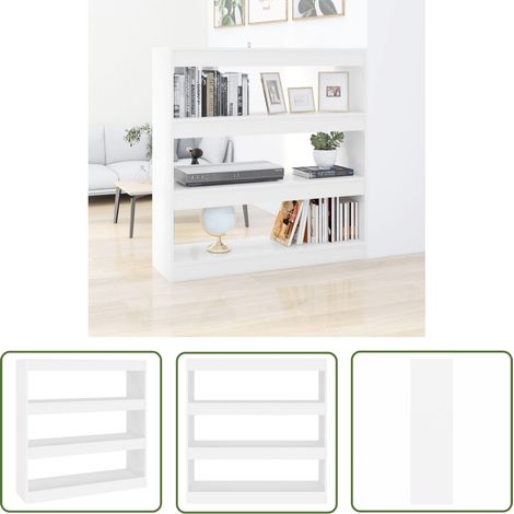 INLIFE Bibliothèque/Séparateur de pièce Blanc 100x30x103 cm (1/5)