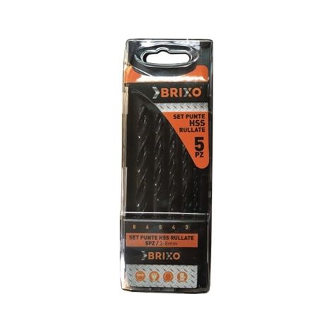 Set 5 punte HSS rullate per ferro e acciaio varie dimensioni BRIXO
