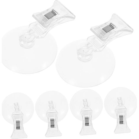 6pièces Crochets Ventouse Transparents Pour Panneaux De Marchandises Supports De Panneau Multifonctions Clips à Ventouse Pour Vente Détail