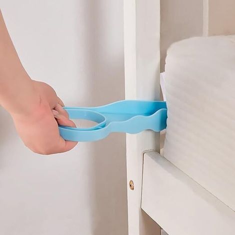 Outil de levage de matelas en 2 parties, 2 lève-matelas, tapis bleu