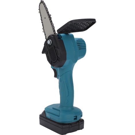 Mini scie à main, 10 cm, portable, électronique, utilisation à une main, avec brosse, 100–240 V CA, prise européenne bleue (1/5)
