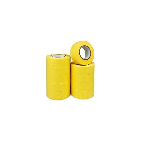 Lot de 10 rouleaux de ruban de masquage pour peinture - 30 mm x 20 m - Jaune - Multi-surfaces - Ruban décoratif de qualité supérieure - Pour peinture intérieure et loisirs créatifs - Adhérence (1/5)
