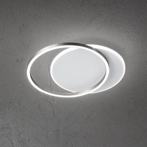 Plafoniera Moderna Orbita Metallo Bianco Grigio Led 60W 3000K Dimmerabile Ip20 (1/2)
