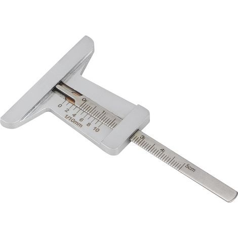Étrier de jauge de profondeur de bande de roulement de veines de pneu conique en acier inoxydable 0-50mm (1/5)