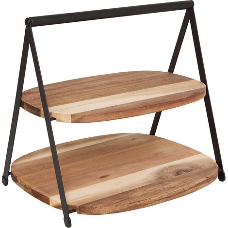 Server da tavolo mina marrone l27,5xp25,5xh25cm - Atmosphera créateur d'intérieur (1/3)