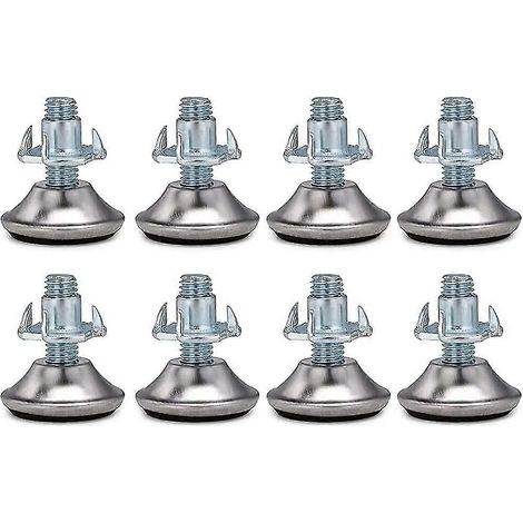 Lot de 8 pieds de meuble réglables M8 x 30 mm, hauteur réglable, robustes, idéal comme cadeau. (1/5)