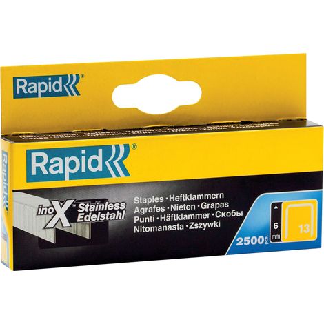 Rapid 11830726 No. 13 Graffe a filo fine in acciaio INOX 6 mm, 6mm