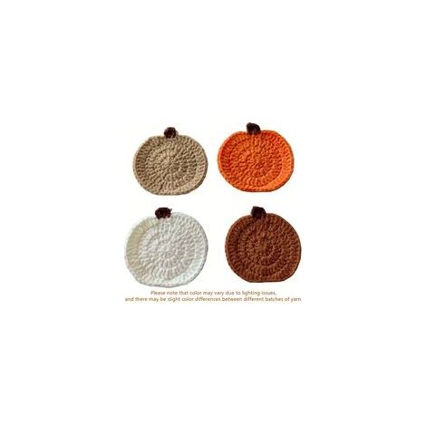 Handgewebtes Kürbis-Untersetzer-Set – Herbstliche, saugfähige Untersetzer – Tischschutz, Dekoration für Halloween- und Thanksgiving-Partys (4-teilig) – Crezuo
