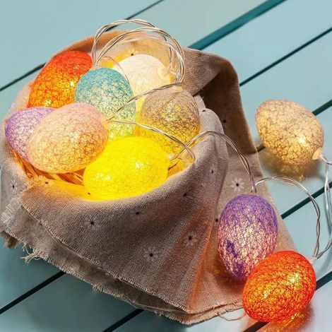 Lichterkette, 10 LEDs, Ostereier, Kunststoff, für drinnen und draußen (1/5)