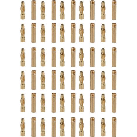 30 Sets RC-Batterie-Stecker/Buchsen-Steckverbinder, Messing, vergoldet, Bananenstecker für RC-Batterien, passend für RC-Batterien (1/4)