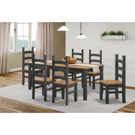 Corona Charcoal 6'0" Dining Table & 6 Chairs