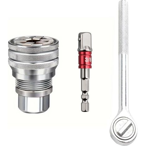 Ensemble Clé à Cliquet 3/8-3/4 avec Douille Magique ajustable 10-19mm et Rallonge, Jeu de Douilles Multifonction Universel (1/5)
