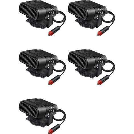 Convient pour 5 appareils de chauffage de voiture 4 en 1 12 V 120 W, ventilateur chauffant portable, sèche-linge électrique, désembueur de pare-brise.