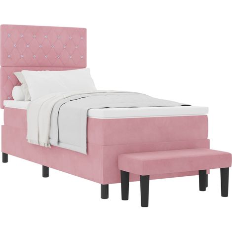 Maison Exclusive - Letto a molle con testiera Rosa 200 x 100 cm Velluto (1/5)