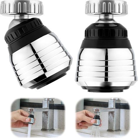 PCS 360° Rotating Faucet Aerator, Water Saving Filter, Universal Adapter, for Kitchen and Bathroom (1/5)
