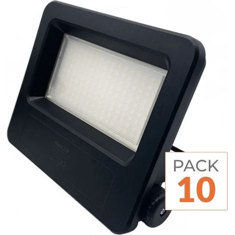 Pack de 10 - Projecteurs LED Extérieur 50W IP65 NOIR - Blanc Neutre 4000K - 5500K - SILAMP (1/2)