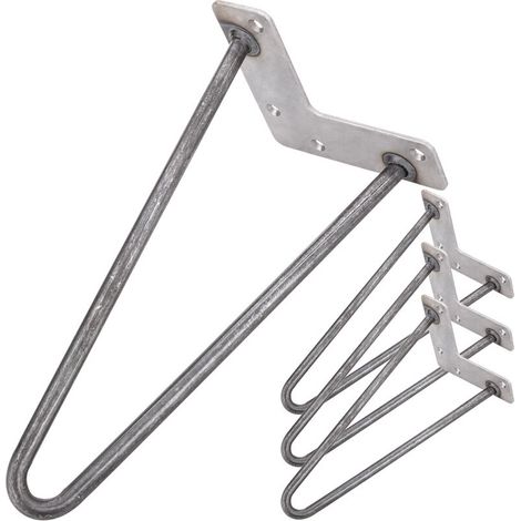 Pieds pour table et meuble style vintage Pieds en acier 2 pôles 30 cm 4-pack (1/5)