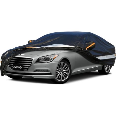 Autoabdeckung 10 Schichten Wasserdicht Atmungsaktiv für Hyundai/Genesis Ioniq (2017-2023) Schwarz (1/5)