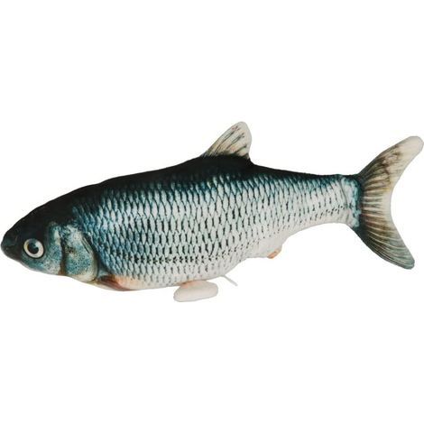 Jumping Fish Cat Toy, Blue, 28 cm Long, Interactive Cat Toy, Moving Toy, with USB Cable, Rechargeable, Wriggling Fin (1/2)