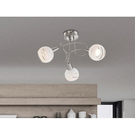 LED Deckenleuchte ELLIOTT 3-flammig, Glasschirme satiniert, Ø 39cm (1/5)