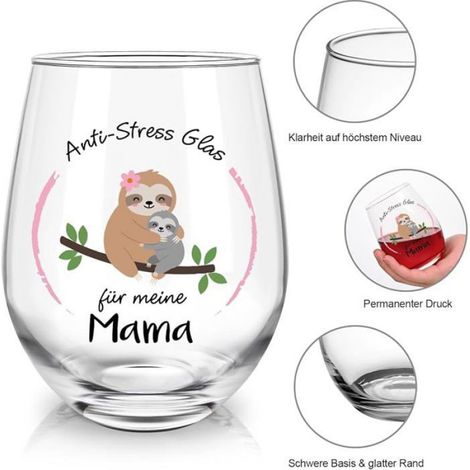 Verre À Vin - 520 Ml - Pour Vin Rouge Champagne Cocktails - Cadeau Fête Des Mères Noël Anniversaire - 1 Pièce (1/5)