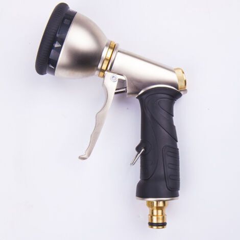 Multifunctional Car Wash Water Gun, Electroplated, 9 Functions, Watering Garden and Forest, High-Pressure Zinc Alloy Water Gun Head (1/5)