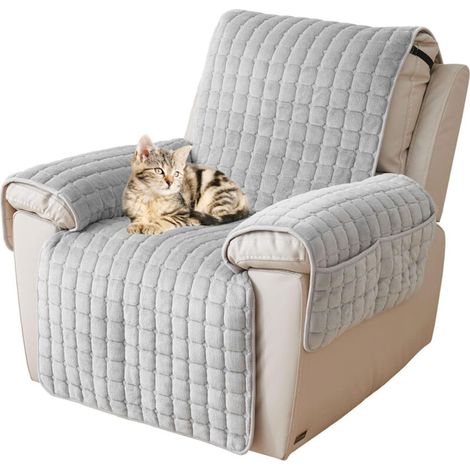 Housse Fauteuil Relax, Housse pour Canapé Relax, Chat Chiens Fauteuil Protection Lavable Résistant à l'usure Antidérapant – Gris 167x190cm (1/4)