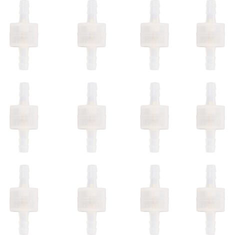 Lot de 12 clapets anti-retour unidirectionnels en PE haute température résistant à la corrosion, à ressort, pour l'industrie, 6 mm/0,24 po (translucides) (1/5)