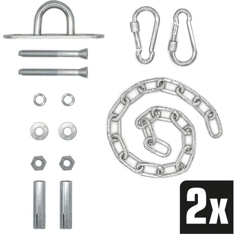 2 x 230kg Hängesessel Kette mit Deckenhaken - Aufhängung für Schaukel Hängematte (1/5)