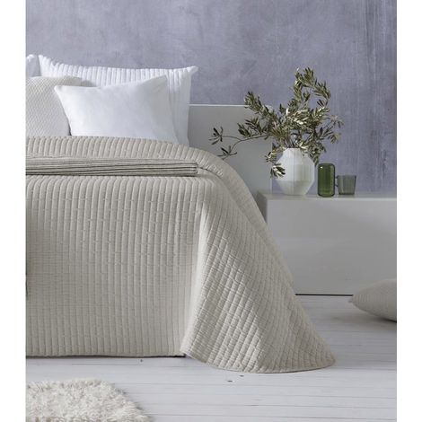 Jacquard Bettüberwurf - Pierre Cardin - 180x270 cm - Beige - Gestreift - Elegant - Leicht - 50 % Baumwolle, 50 % Polyester