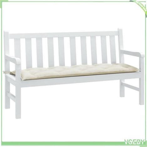 4002555 Coussin de banc de jardin crème mélangé 150x50x7 cm tissu (1/5)