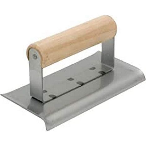 Frattazzo per bordi in calcestruzzo Marshalltown, R 10 mm, L 13 mm, in acciaio con manico in legno 152x70 mm, fornisce un bellissimo arrotondamento del calcestruzzo