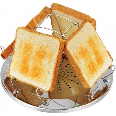 Machine à pain de camping, grille-pain à gaz pliable à 4 couches, mini grille-pain en acier inoxydable, accessoires de camping, extérieur, pique-nique, voyage, camping-car (1/5)